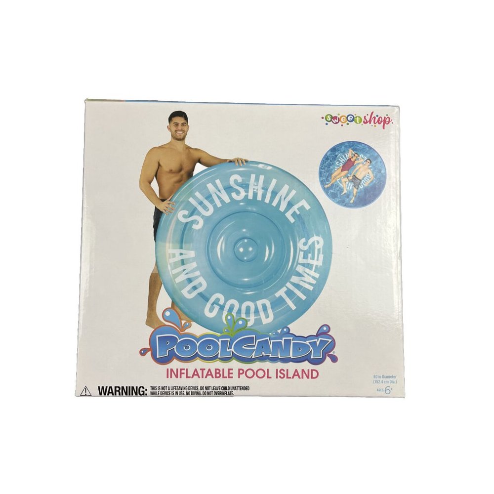 PoolCandy Sunshine Good Times Inflatable Pool Island Jumbo 60" Swimming Raft NEW